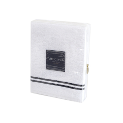 Полотенце MieCasa - Milano beyaz-siyah белый-черный 85*145, , 7