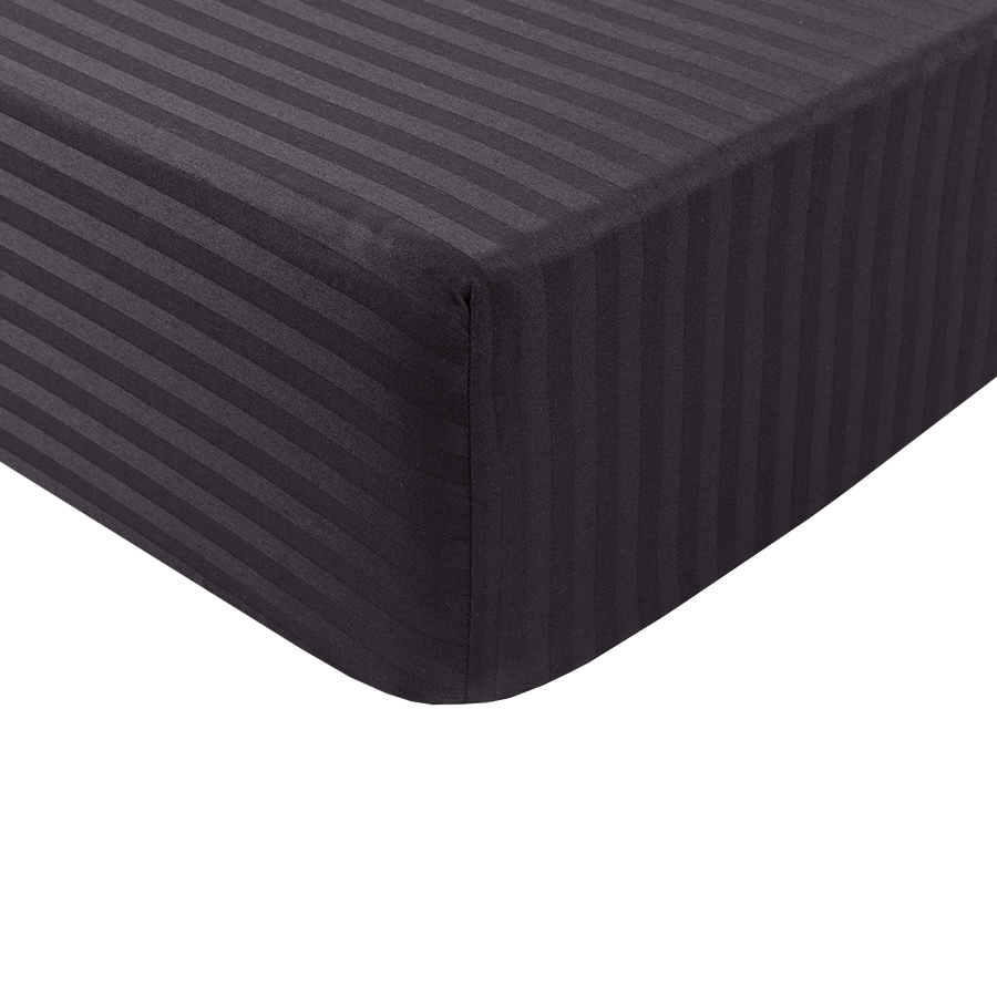 Простынь Lotus Отель - Сатин Страйп 1*1 черный 180*200*35 на резинке