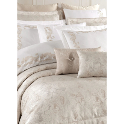 Набор постельного белья с вышивкой и жаккардовым покрывалом Dantela Vita - Angelina bej бежевый евро, , 4