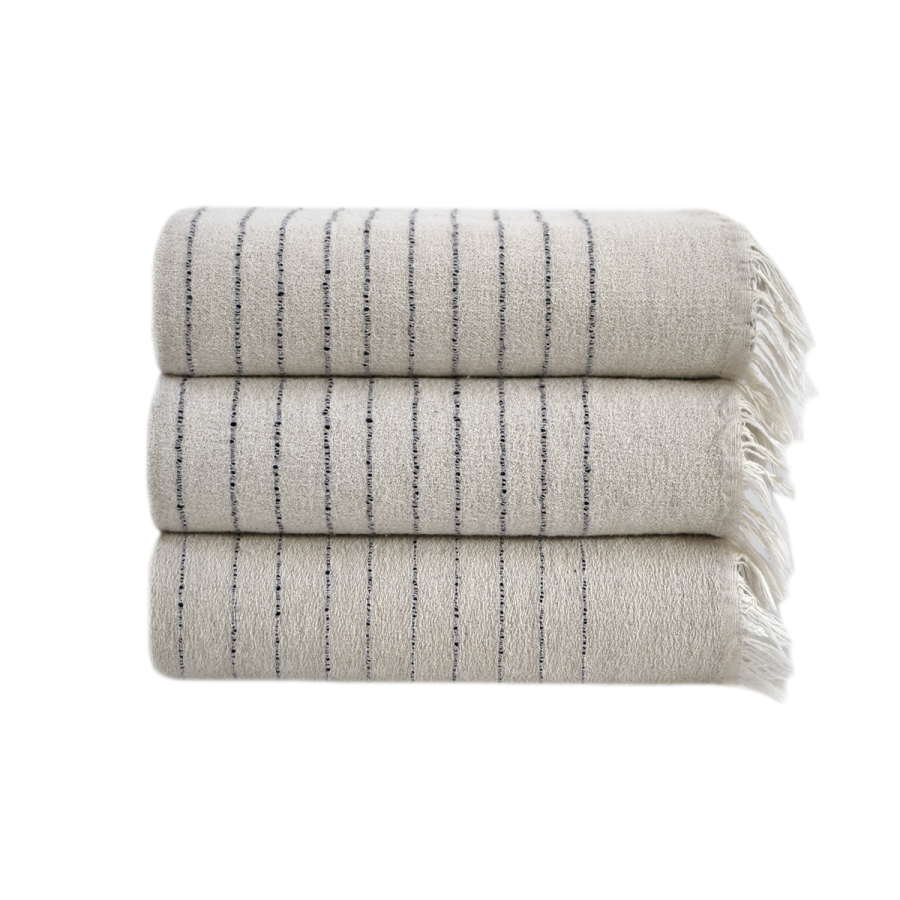 Полотенце со льна Lotus Home - Line черный 50*90