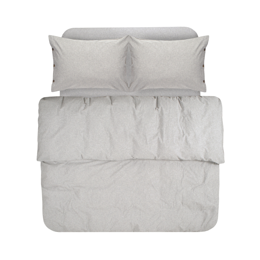 Постельное белье Lotus Home Washed cotton - Solid light antracite евро