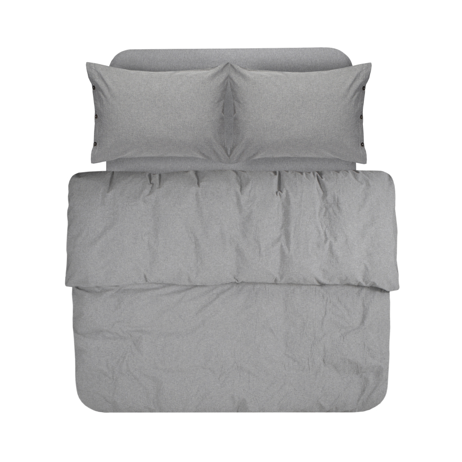 Постельное белье Lotus Home Washed cotton - Solid antracite евро