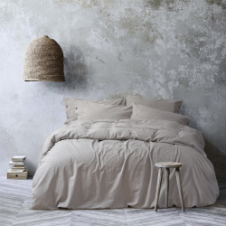 Постельное белье Lotus Home Washed cotton - Solid kahve-bej семейный, , 3