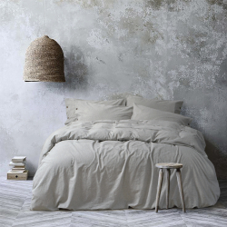 Постельное белье Lotus Home Washed cotton - Solid light antracite семейный, , 3