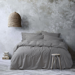 Постельное белье Lotus Home Washed cotton - Solid antracite семейный, , 3