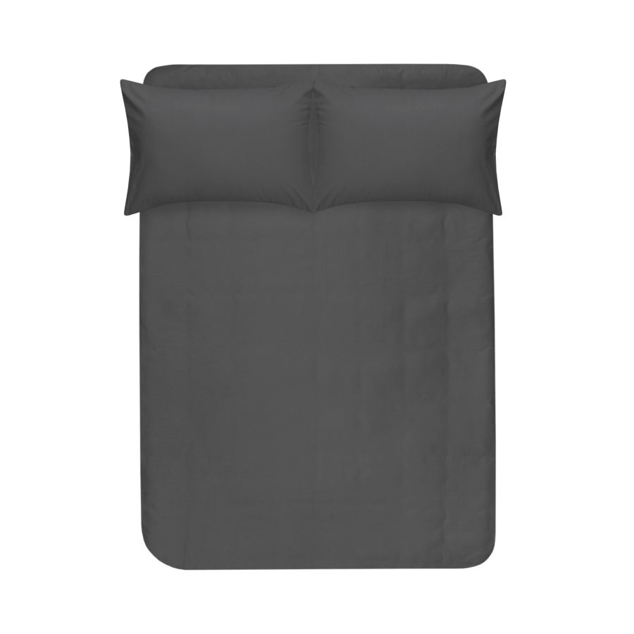 Простынь с наволочками сатин premium Lotus Home - Leona антрацит 240*260