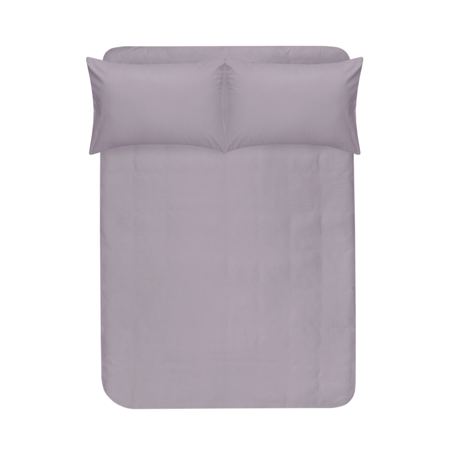 Простынь с наволочками сатин premium Lotus Home - Leona сиреневый 240*260