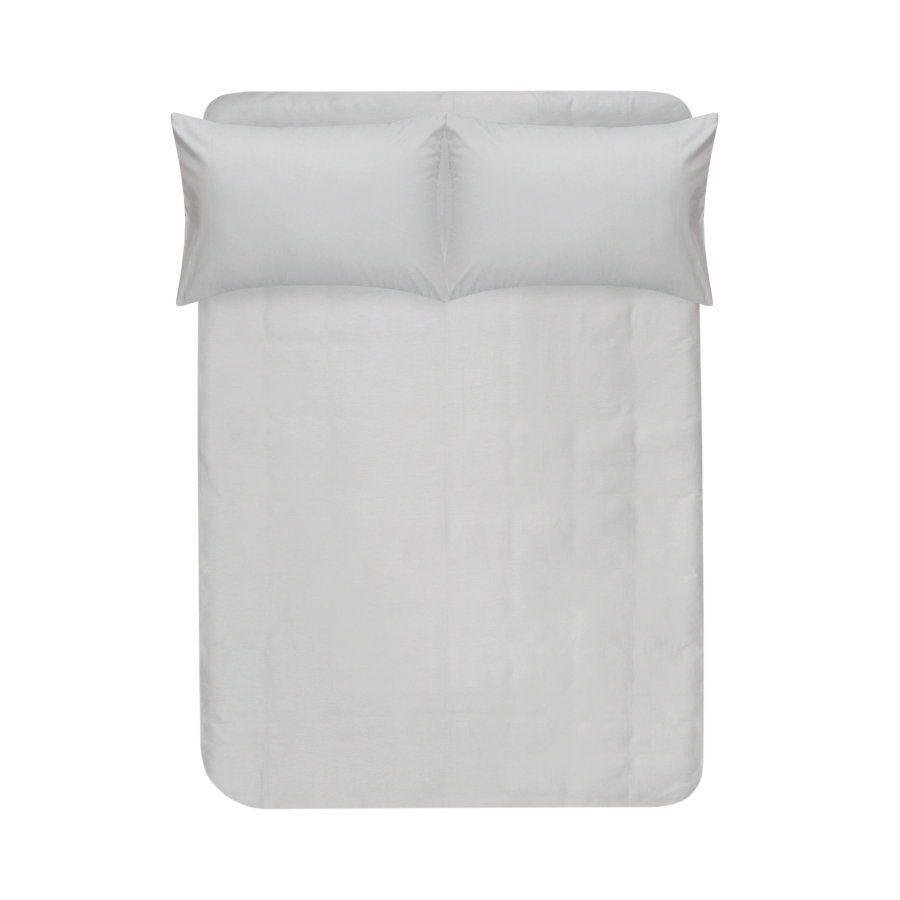 Простынь с наволочками сатин premium Lotus Home - Leona светло-серый 240*260