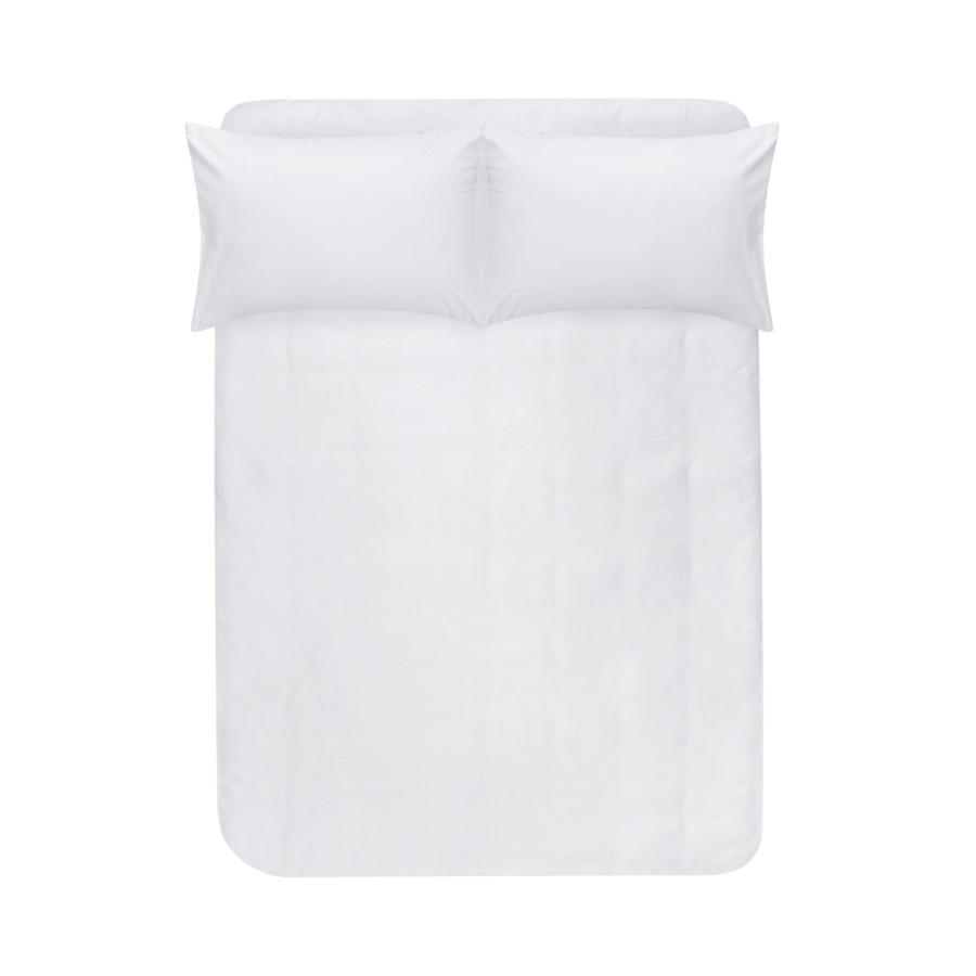 Простынь на резинке с наволочками сатин premium Lotus Home - Leona белый 160*200+50*70 (2)