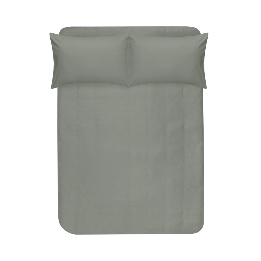 Простынь на резинке с наволочками сатин premium Lotus Home - Leona хаки 180*200+50*70 (2)