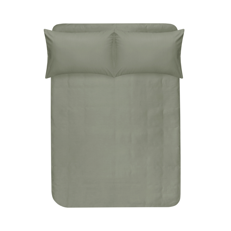 Простынь на резинке с наволочками сатин premium Lotus Home - Leona оливковый 180*200+50*70 (2)