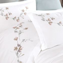 Постельное белье Dantela Vita поплин с вышивкой - Carmen beyaz белый евро, , 5