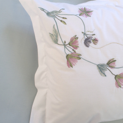 Постельное белье Dantela Vita поплин с вышивкой - Carmen beyaz белый евро, , 7