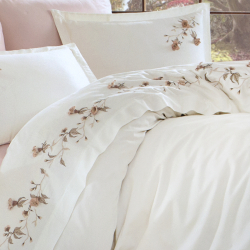 Постельное белье Dantela Vita сатин с вышивкой - Anetta 3D евро, , 4
