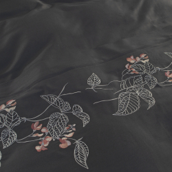 Постельное белье Dantela Vita сатин с вышивкой - Efra antrasit антрацит евро, , 6