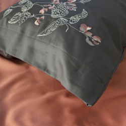 Постельное белье Dantela Vita сатин с вышивкой - Efra antrasit антрацит евро, , 8