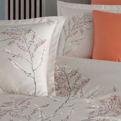 Постельное белье Dantela Vita сатин с вышивкой - Blesk bej бежевый евро, , 5