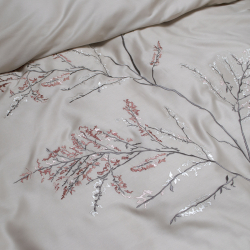 Постельное белье Dantela Vita сатин с вышивкой - Blesk bej бежевый евро, , 6