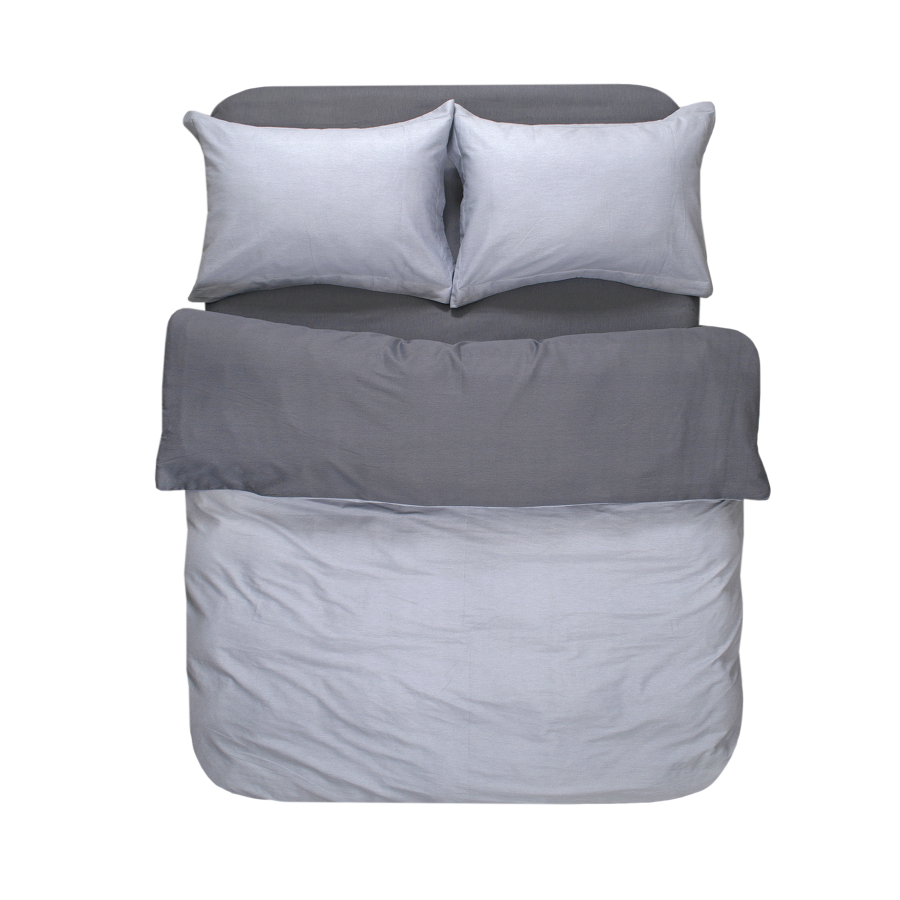 Постельное белье сатин premium Lotus Home - Basic темно-серый семейный