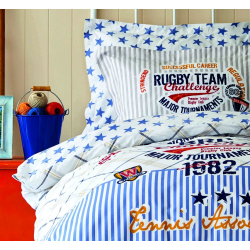 Постельное белье Karaca Home - Challenge mavi 2020-2 голубой ранфорс подростковое, , 5