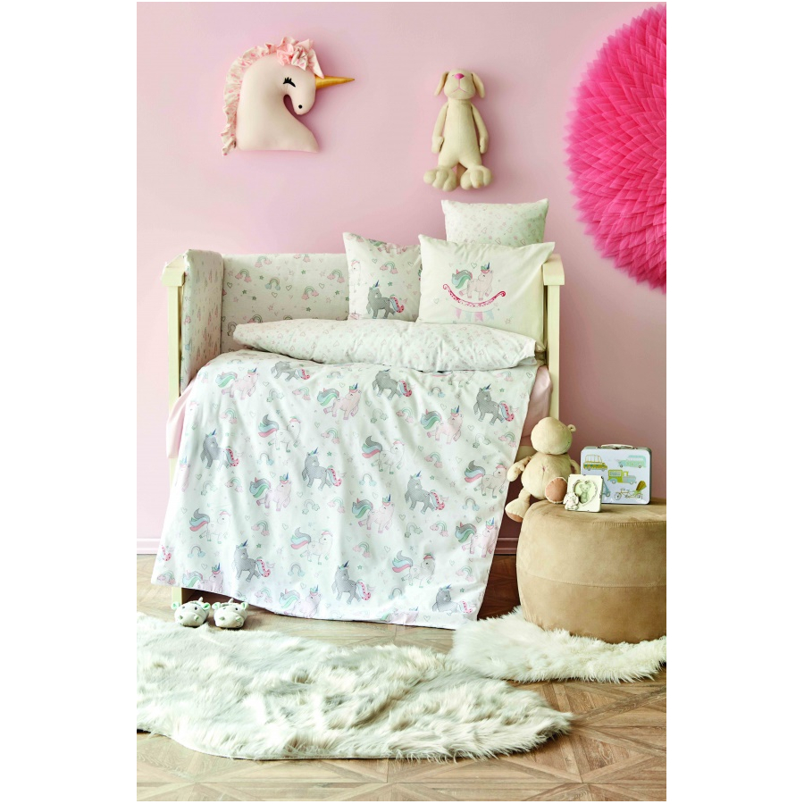 Детский набор в кроватку для младенцев Karaca Home - Digna pembe розовый (10 предметов)