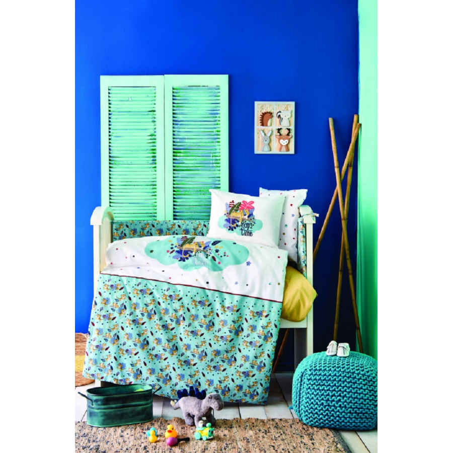 Детский набор в кроватку для младенцев Karaca Home - Bummer indigo индиго (10 предметов)