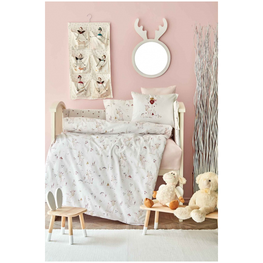 Детский набор в кроватку для младенцев Karaca Home - Doe pembe розовый (10 предметов)