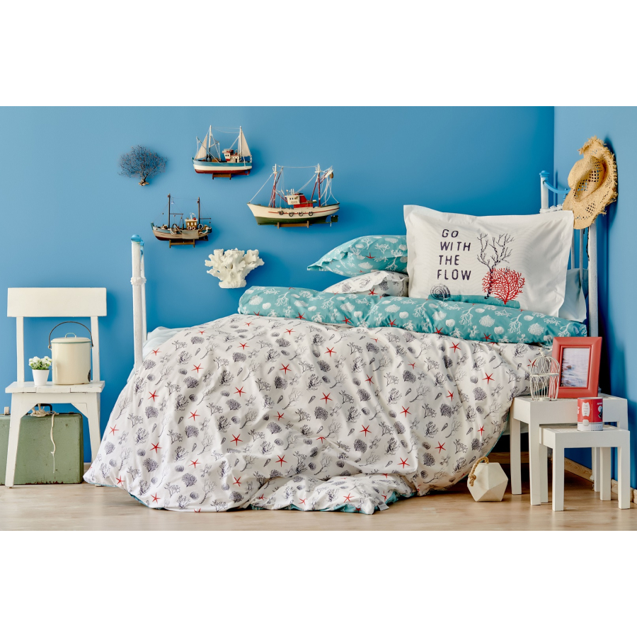 Постельное белье Karaca Home - Deep 2018-1 ранфорс подростковое (простынь 160х240 см) 