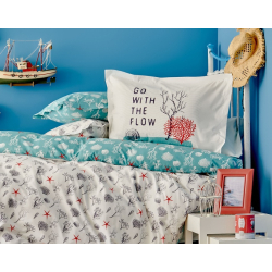 Постельное белье Karaca Home - Deep 2018-1 ранфорс подростковое (простынь 160х240 см) , , 3