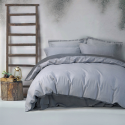 Постельное белье сатин premium Lotus Home - Basic темно-серый семейный, , 3