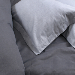 Постельное белье сатин premium Lotus Home - Basic темно-серый семейный, , 4