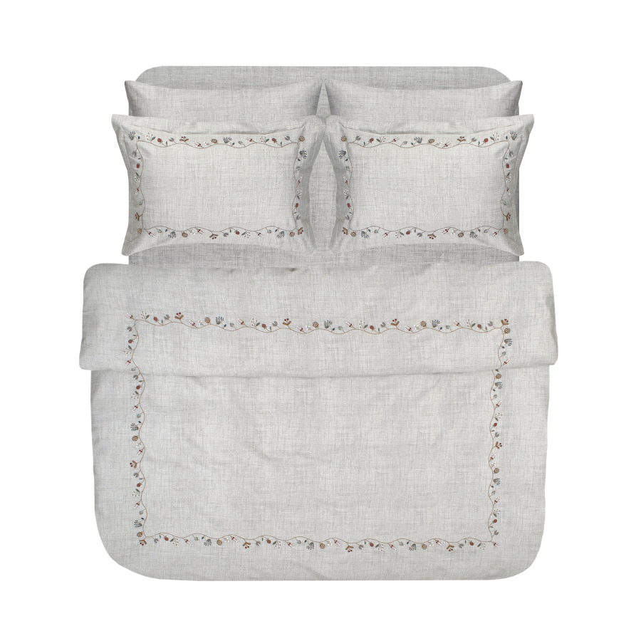 Постельное белье Dantela Vita сатин с вышивкой - Galena евро