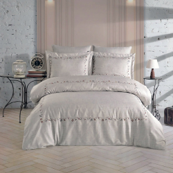 Постельное белье Dantela Vita сатин с вышивкой - Galena евро, , 3