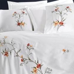 Постельное белье Dantela Vita сатин с вышивкой - Felicita beyaz белый евро, , 4