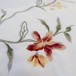 Постельное белье Dantela Vita сатин с вышивкой - Felicita beyaz белый евро, , 6