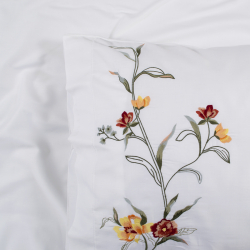 Постельное белье Dantela Vita сатин с вышивкой - Felicita beyaz белый евро, , 7