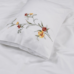 Постельное белье Dantela Vita сатин с вышивкой - Felicita beyaz белый евро, , 9