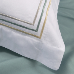 Постельное белье Dantela Vita сатин с вышивкой - Florentino beyaz-mint белый-ментоловый евро, , 6