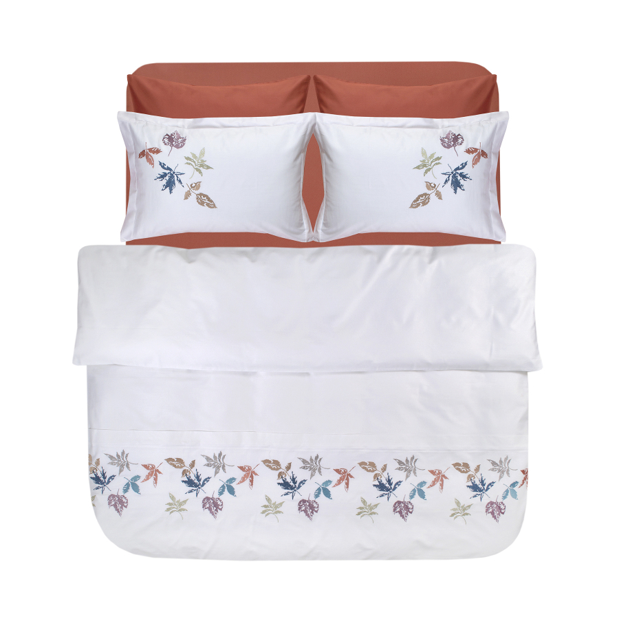 Постільна білизна Dantela Vita сатин з вишивкою - Hazan beyaz білий сімейний