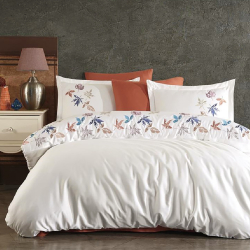 Постільна білизна Dantela Vita сатин з вишивкою - Hazan beyaz білий сімейний, , 3