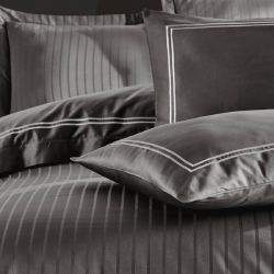 Постельное белье Dantela Vita сатин с вышивкой - Imge gri серый евро, , 5