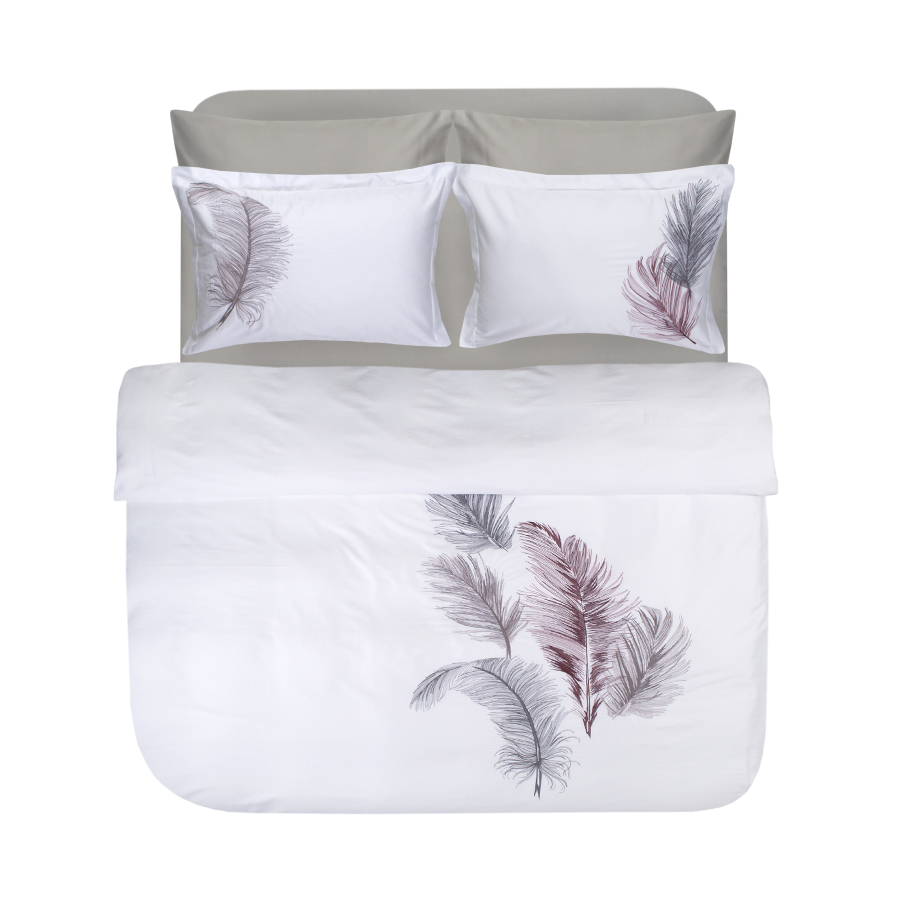 Постельное белье Dantela Vita сатин с вышивкой - Iz beyaz белый евро