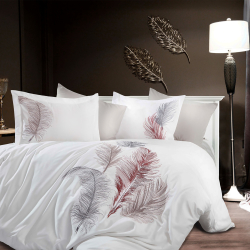 Постельное белье Dantela Vita сатин с вышивкой - Iz beyaz белый евро, , 3