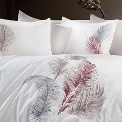 Постельное белье Dantela Vita сатин с вышивкой - Iz beyaz белый евро, , 4