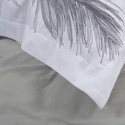 Постельное белье Dantela Vita сатин с вышивкой - Iz beyaz белый евро, , 7