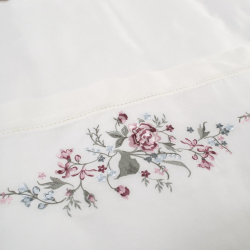 Постельное белье Dantela Vita сатин с вышивкой - Efsa krem кремовый евро, , 5