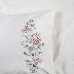 Постельное белье Dantela Vita сатин с вышивкой - Efsa krem кремовый евро, , 7