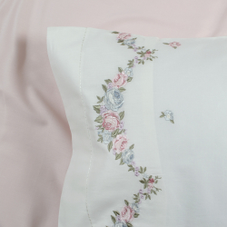 Постельное белье Dantela Vita сатин с вышивкой - Lara krem кремовый евро, , 8