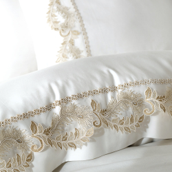 Постельное белье Dantela Vita сатин с кружевом - Inci krem кремовый евро, , 5