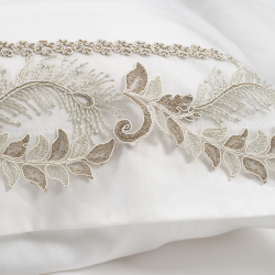 Постельное белье Dantela Vita сатин с кружевом - Inci krem кремовый евро, , 8